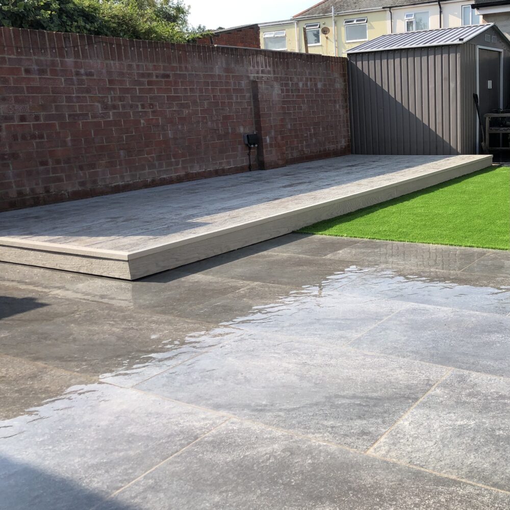 Composite Deck and Limestone Paving